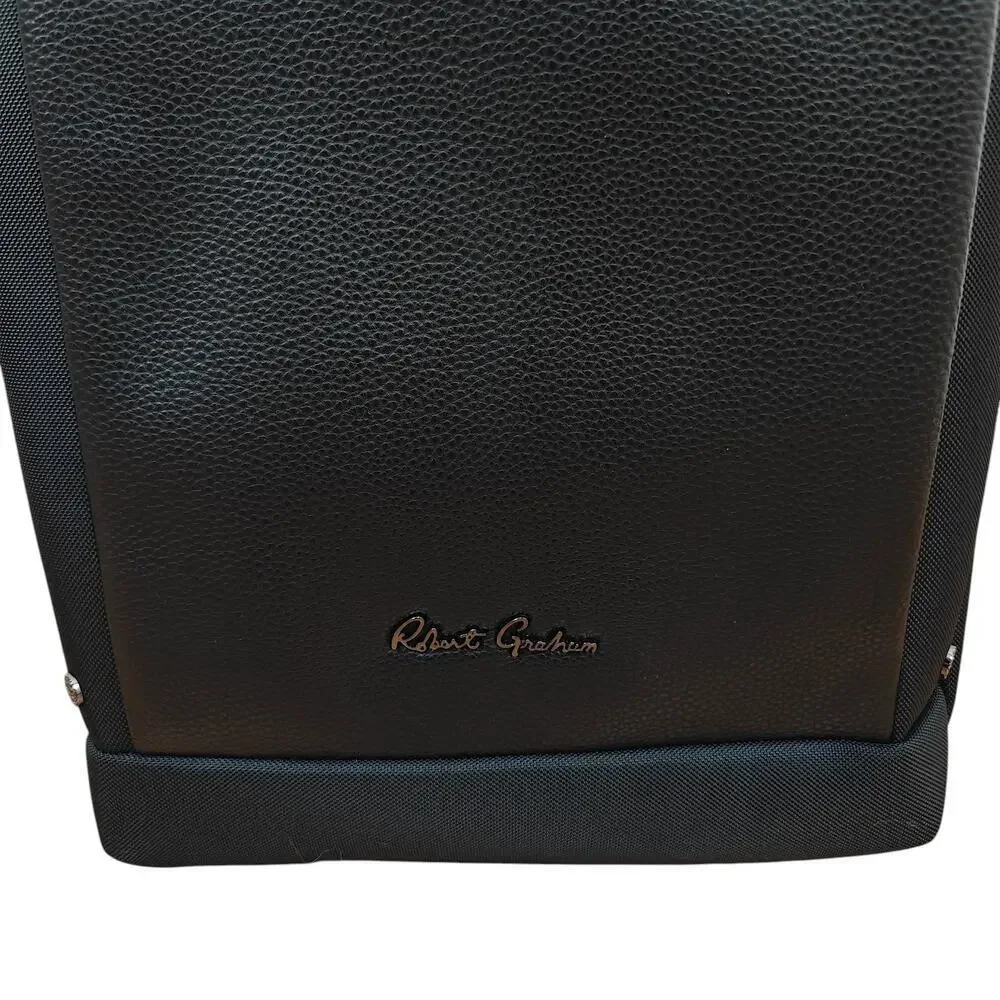 Robert Graham Backpack Solid Black Travel Commuting Padded Laptop Pocket NWT